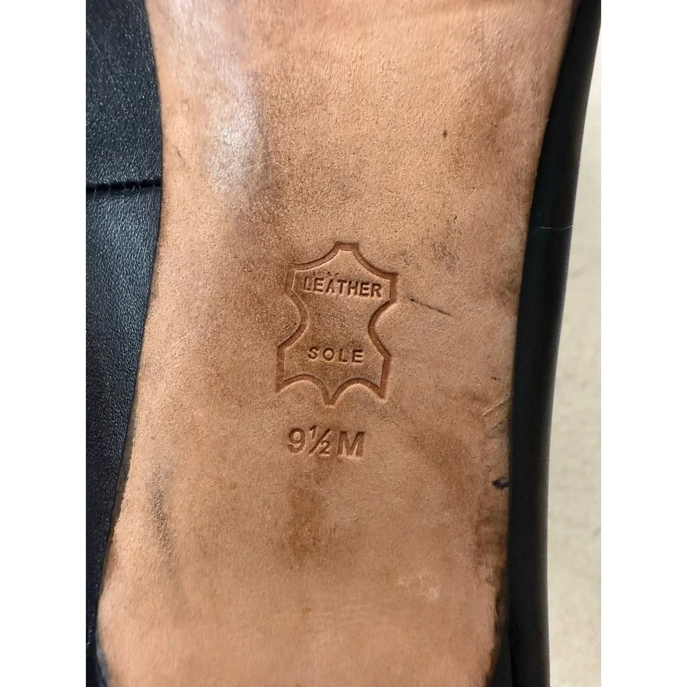 Tory Burch‎ Elizabeth Pump Womens's 9.5 Pointed Toe Black Leather Heels